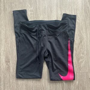 Nike Black Leggings with Pink Swoosh